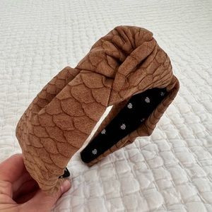 Lele Sadoughi Mocha Faux Croc Headband